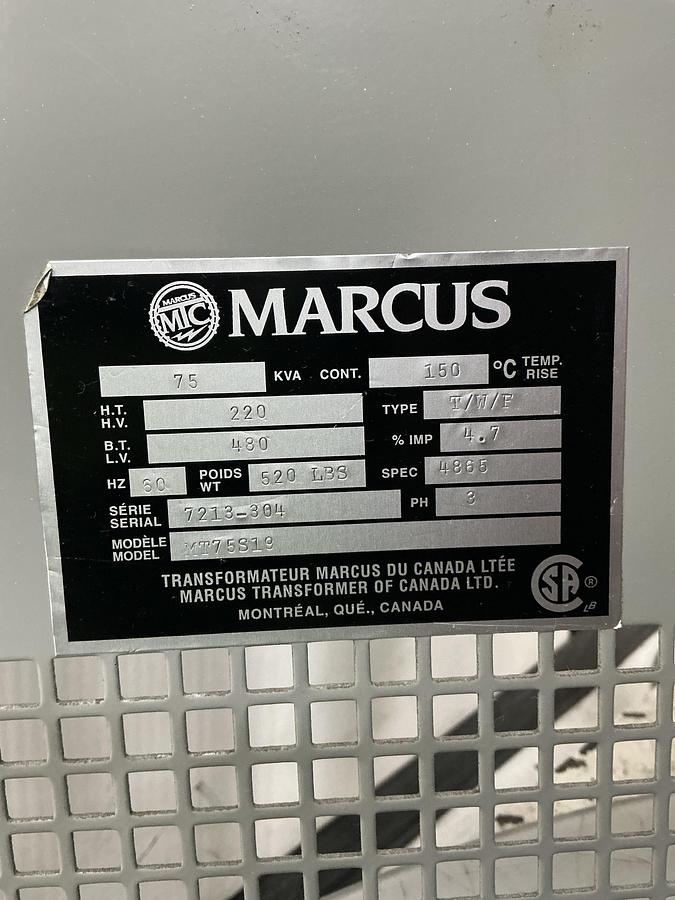 Used MARCUS Transformer MT75S1S