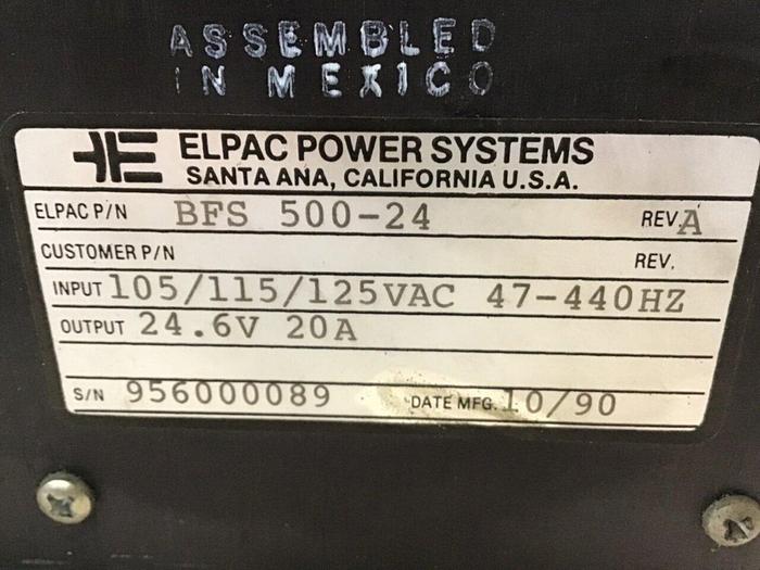 Used ELPAC POWER SYSTEM Power Supply BFS 500-24 #141052