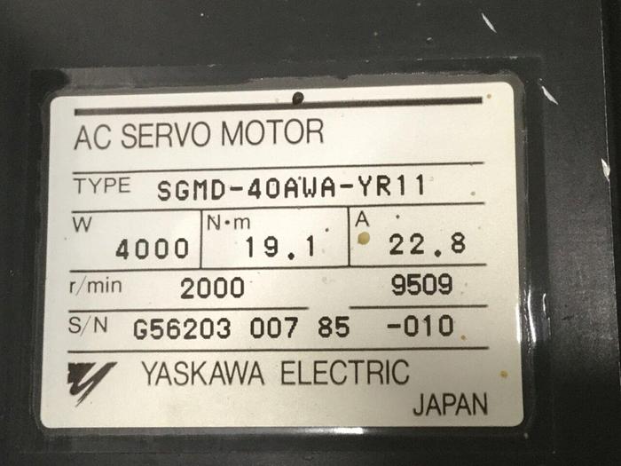 Used YASKAWA AC Servo Motor SGMD-40AWA-YR11 Used