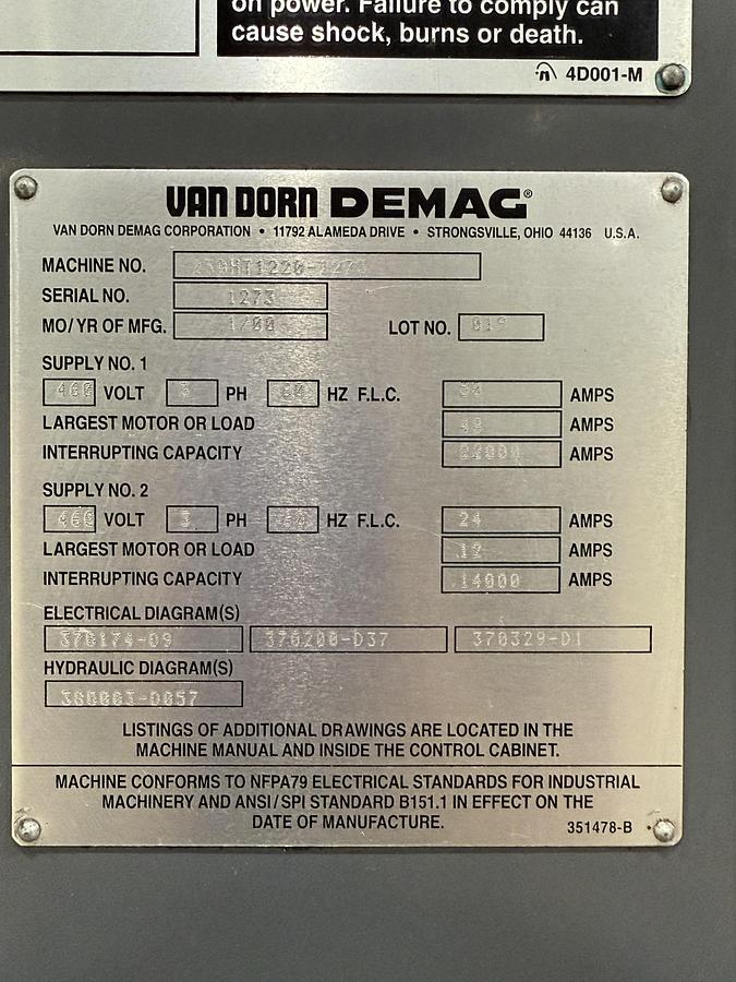 Used 2000 VAN DORN DEMAG 230HT1220