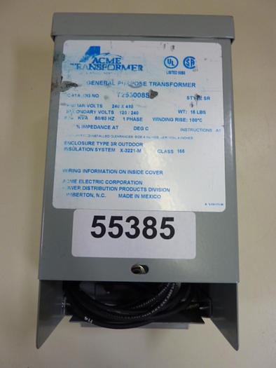 Used ACME TRANSFORMER .50 kVA Transformer T253008S #55385