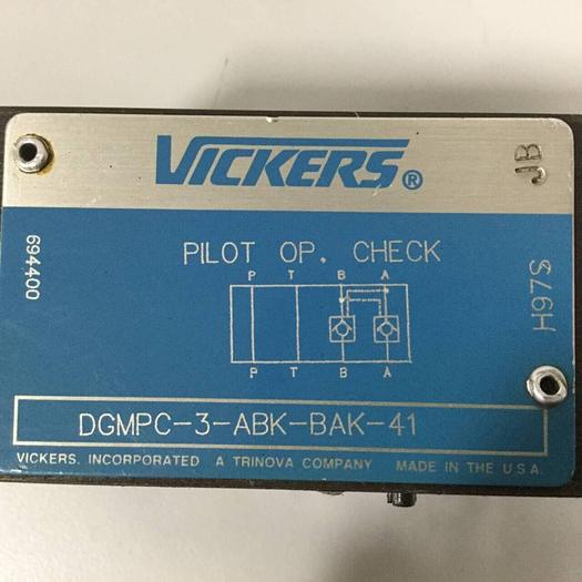 Used VICKERS Pilot Operated Check Valve DGMPC3ABKBAK41 #90509