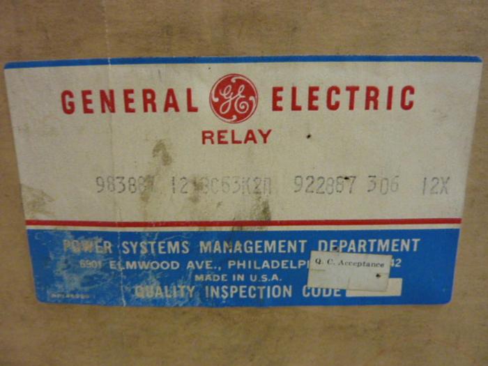 GENERAL ELECTRIC Overcurrent Relay 12IBC53K5A #55884