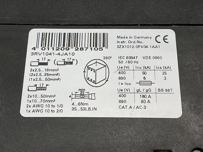 Used SIEMENS 3RV1041-4JA10