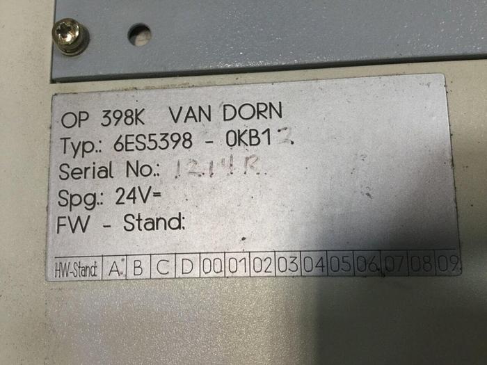 Used VAN DORN OP 398K Pathfinder Control 6ES5 398-OKB12 Used