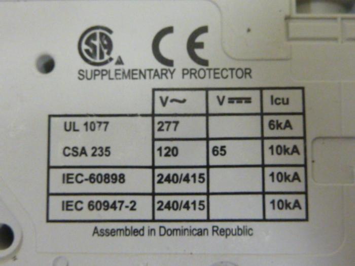 Used CUTLER HAMMER 6 Amp Circuit Breaker WMS1B06 #64560