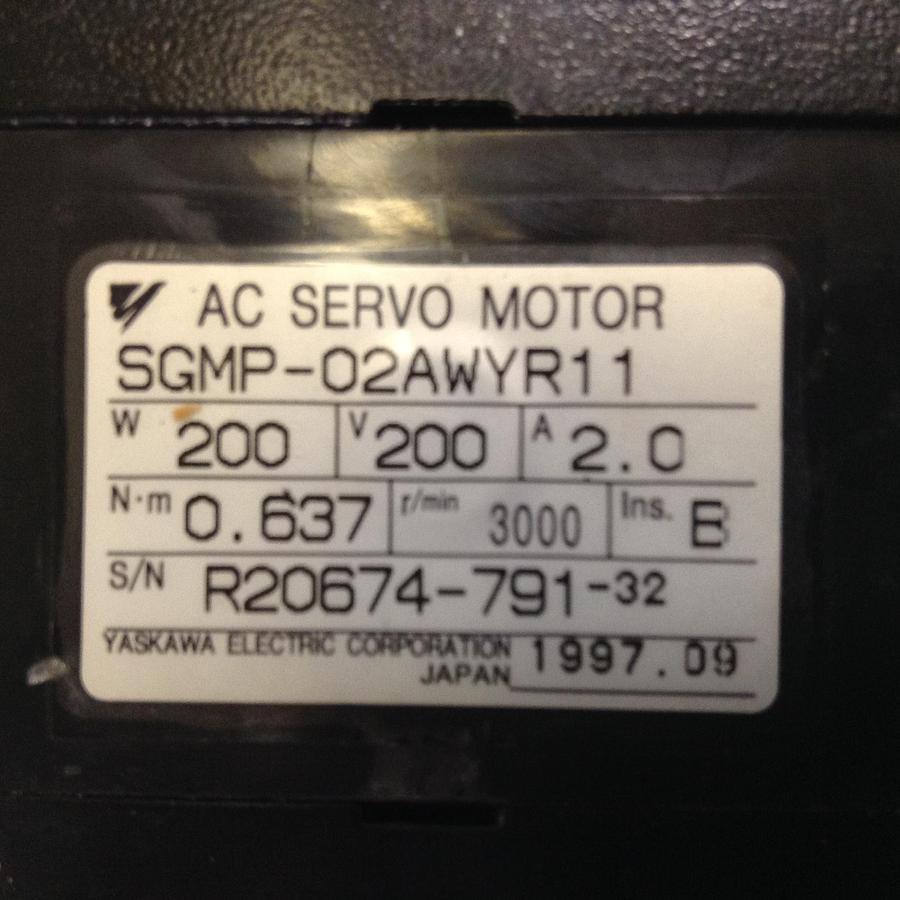 Used YASKAWA AC Servo Motor SGMP-02AWYR11 #73530