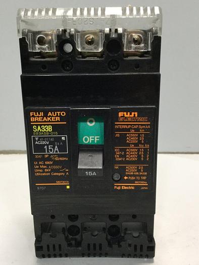 Used FUJI ELECTRIC 30 Amp Circuit Breaker SA33B #108831