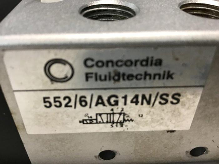 Used CONCORDIA FLUIDTECHNIK Pneumatic Valve 552/6/AG14N/SS #140154