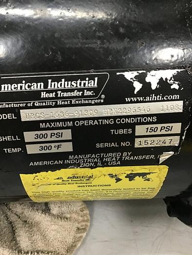 Used AMERICAN INDUSTRIAL Heat Exchanger URCS-1636-91309 Used