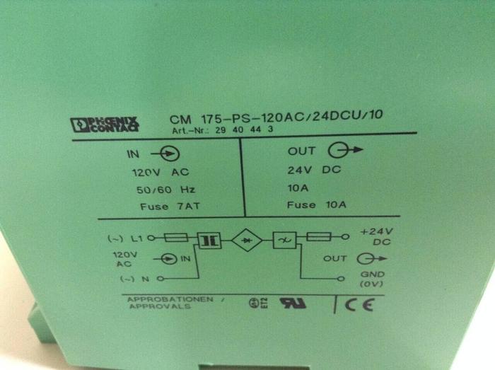 Used PHOENIX CONTACT Power Supply CM 175-PS-120AC/24DCU/10 #68352