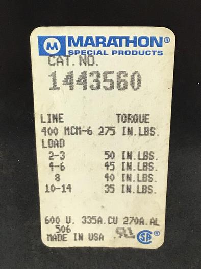 Used MARATHON Power Distribution Block 1443560 #134816