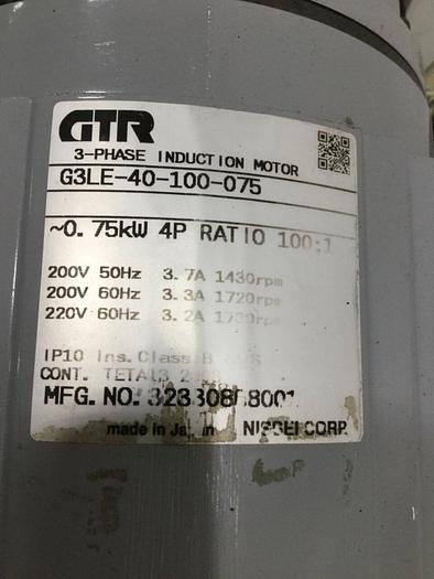 Used GTR MOTOR Induction Motor G3LE-40-100-075 #107400
