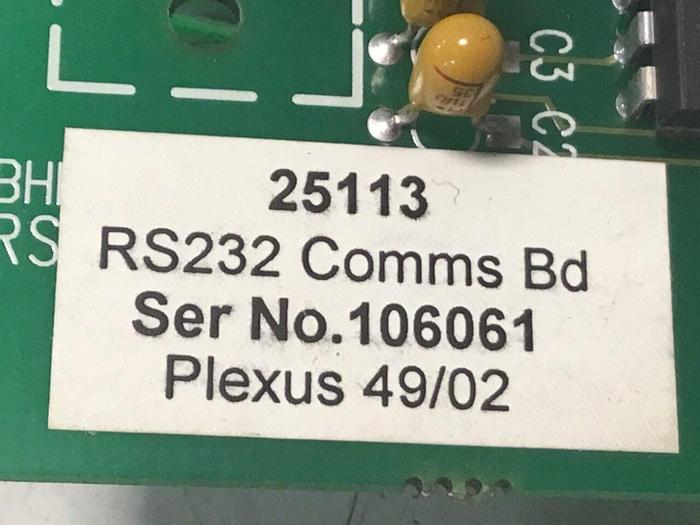 Used PLEXUS Communication Circuit Board RS232 25113 #127707