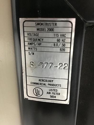 Used AERCOLOGY SMOKEBUSTER 2000 Air Filter Used #139069