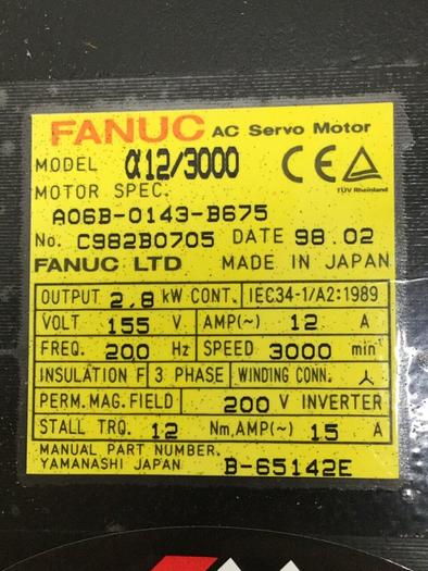 Used FANUC AC Servo Motor A06B-0143-B675 Used