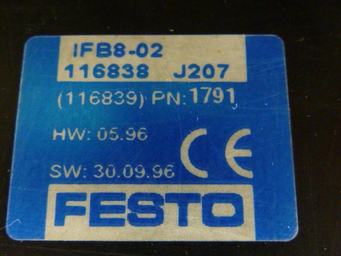 Used FESTO Control Block / Valve Terminal IFB8-02 #52853