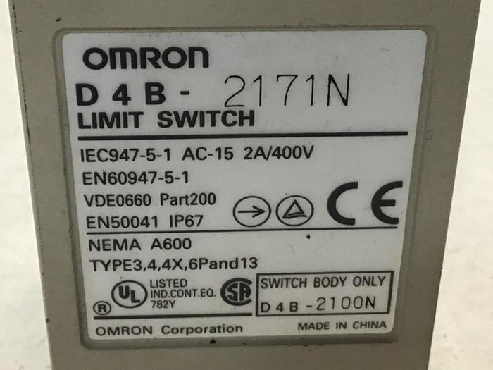 Used OMRON Limit Switch D4B-2171N #121566