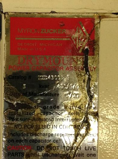 Used MYRON ZUCKER Drymount Power Capacitor KID43005-3 #79259