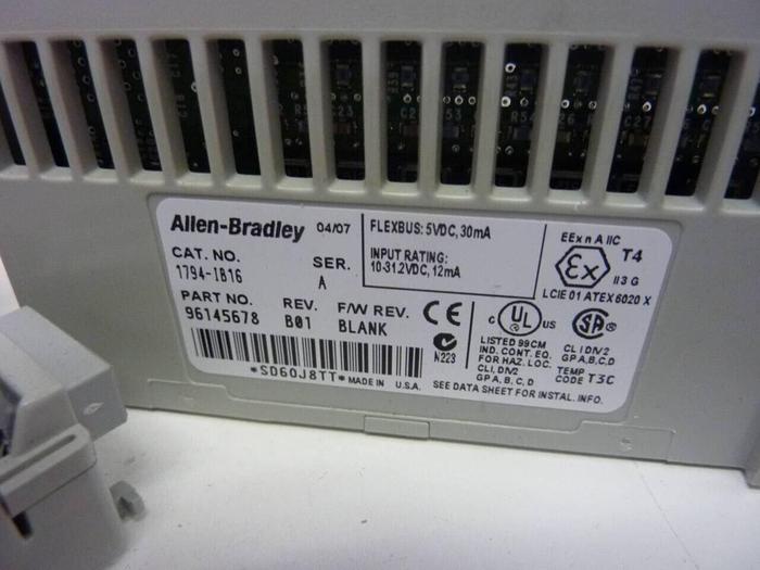 Used ALLEN BRADLEY Input Module 1794-IB16 SER A #49471