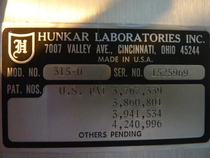 Used HUNKAR LABS Machine Control 315-0 Used
