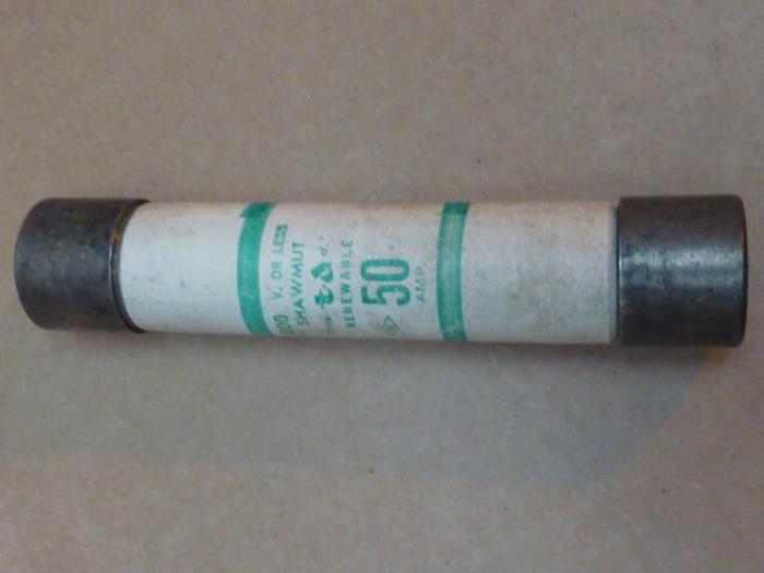 Used SHAWMUT 50 Amp Renewable Fuse RFS50 #36405