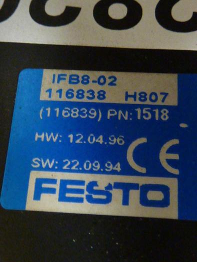 Used FESTO Control Block / Valve Terminal IFB8-02 #52820