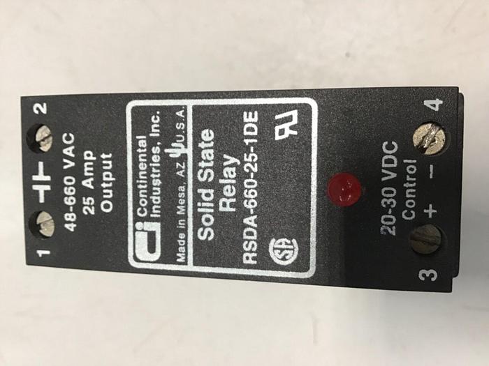 Used CONTINENTAL INDUSTRIES Solid State Relay RSDA-660-25-1DE #134784