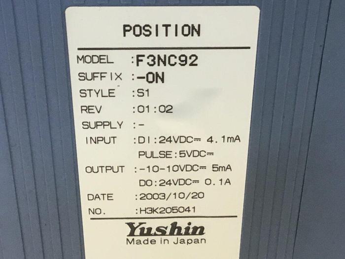 Used YUSHIN AMERICA Position Module F3NC92-ON #127743