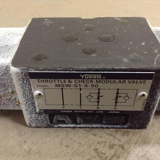 Used YUKEN Throttle & Check Modular Valve MSW-01-X-50 #68764