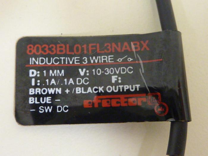 Used EFECTOR Proximity Switch 8033BL01FL3NABX #54917