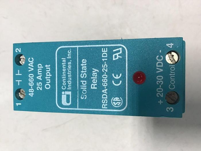 Used CONTINENTAL INDUSTRIES Solid State Relay RSDA-660-25-1DE #138149