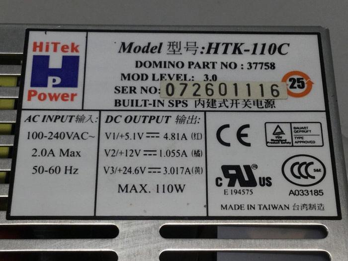 Used HITEK POWER CORP Power Supply HTK-110C Used