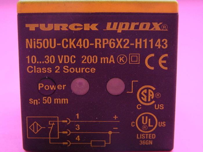 Used TURCK ELEKTRONIK Proximity Sensor NI50U-CK40-RP6X2-H1143 #7182
