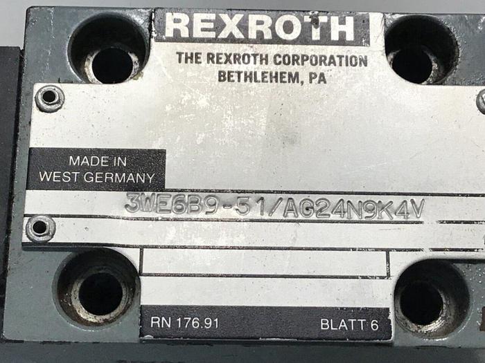 Used REXROTH Valve 3WE6B951AG24N9K4V #114950