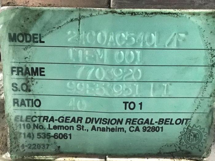 Used ELECTRA Gear 2400AC540L/F Used