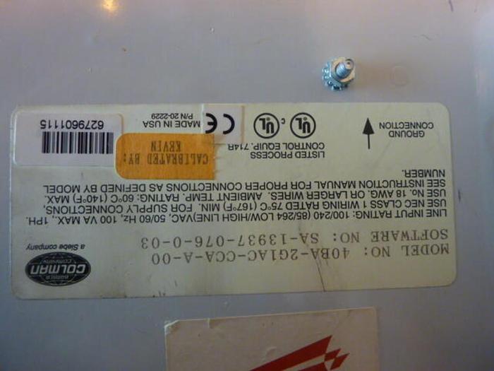 Used BARBER COLMAN Control Card Rack 40BA-2G1AC-CCA-A-00 #36005