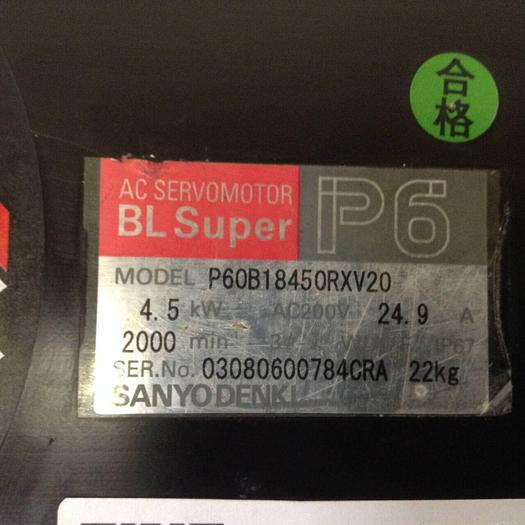Used SANYO DENKI AC Servo Motor P60B18450RXV20 #74150