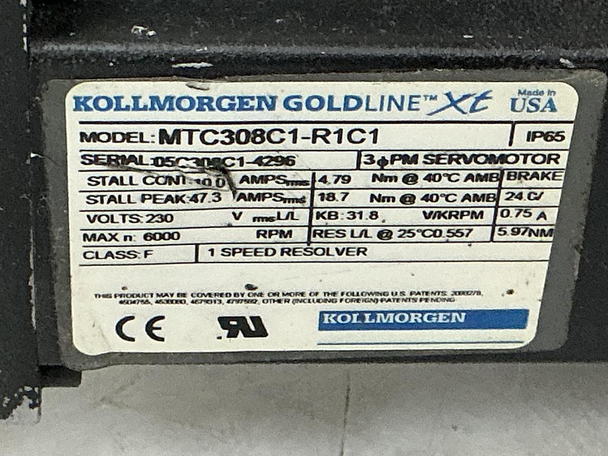 Used KOLLMORGEN GOLDLINE XT MTC308C1-R1C1