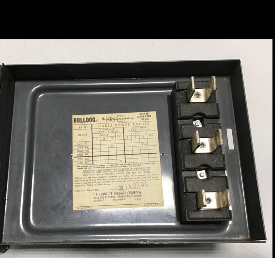 Used ITE 30 Amp Bus Plug Bulldog BP321 USED