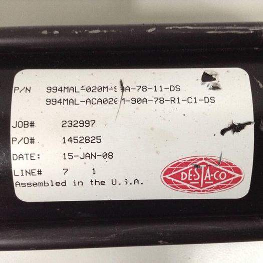Used DESTACO Pneumatic Hold Clamp 994MAL-020M-90A-78-11-DS #90050