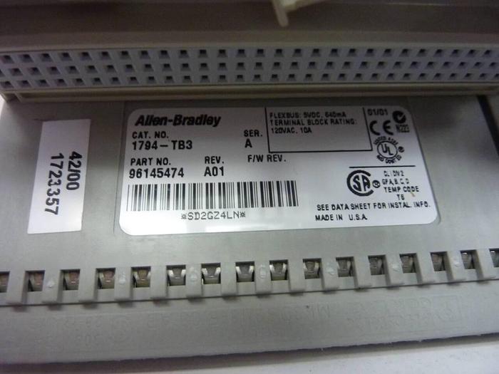 Used ALLEN BRADLEY Input Module 1794-IB16 SER A #49469