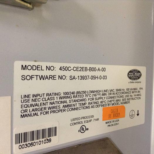 Used BARBER COLMAN Control Card Rack 450C-CE2EB-B00-A-00 USED