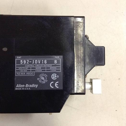 Used ALLEN BRADLEY Overload Relay 592-JOV16 SER B #82546