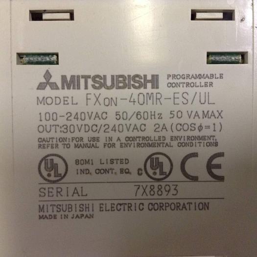 Used MITSUBISHI Programmable Controller FXON-40MR-ES/UL #89305