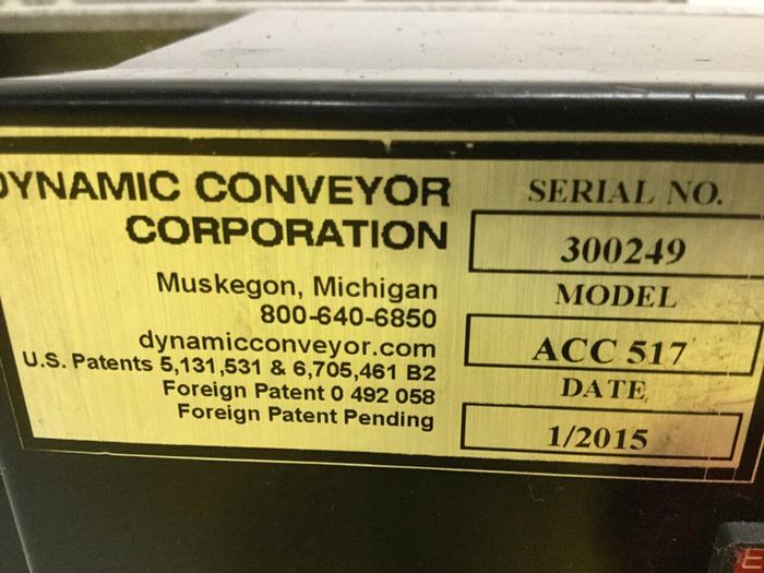 Used DYNAMIC CONVEYOR Belt Conveyor 12VS4706OR USED