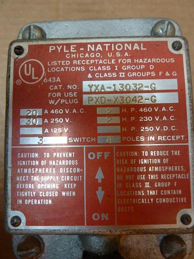 Used PYLE NATIONAL Receptacle YXA-13032-G #25053