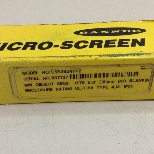 Used BANNER ENGINEERING Light Curtain Receiver USR3524YP2 #85299