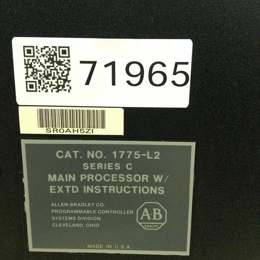 Used ALLEN BRADLEY Processor Module 1775-L2 SER C #92612