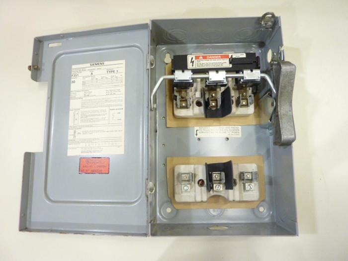 Used SIEMENS 30 Amp Disconnect Switch F351 #42994